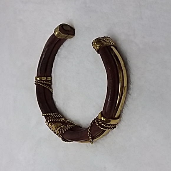 Vintage Bracelet Leather Wire Wrap - Picture 4 of 4